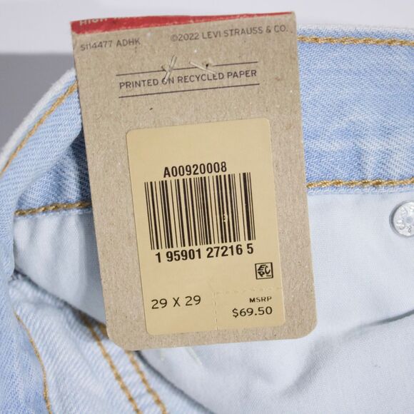 NWT $69.50 Levi's High Waisted Wide Leg Straight Jeans Light Wash Women Sz 29x29 - Picture 11 of 16